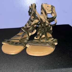 Army Green Studded Sandals